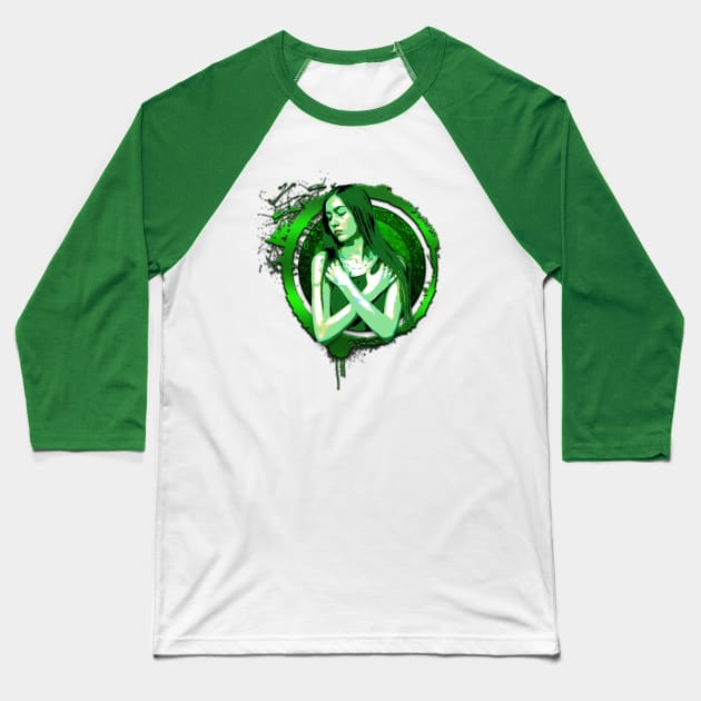 Green woman Baseball T-Shirt by Sinmara